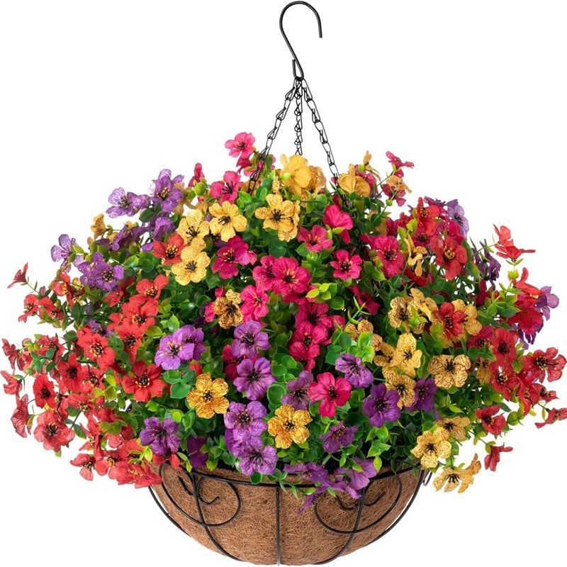 FREE SHIPPING!🔥Simulated Hanging Flower Basket 🌸No Watering💧. No Wilting. Just Perfect Blooms.