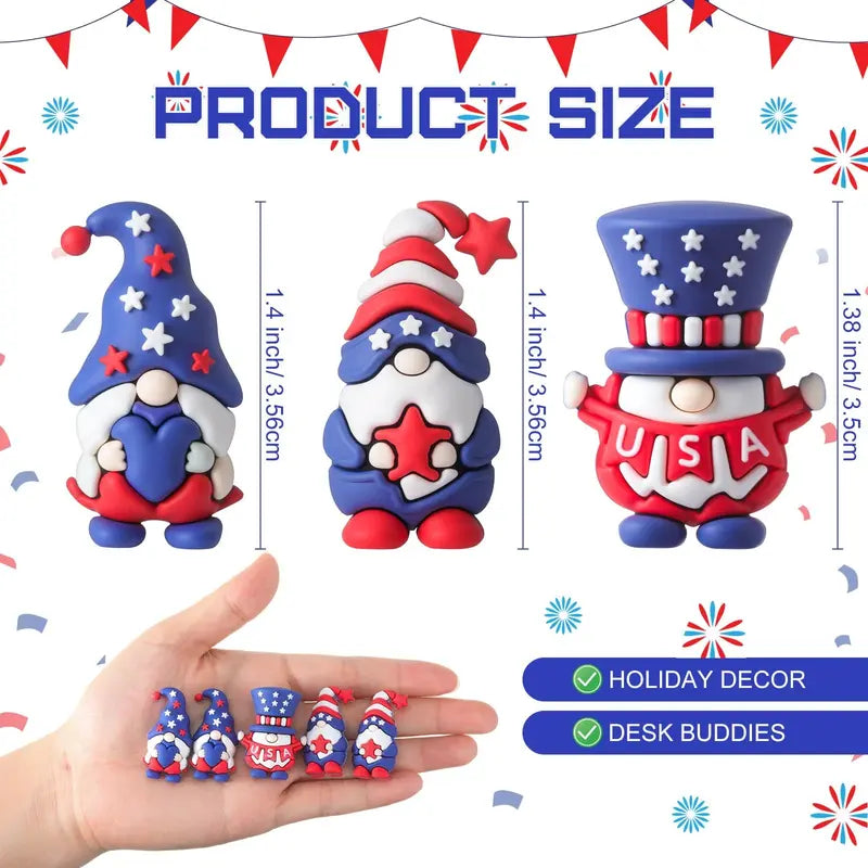 🎁 Patriotic Gnomes Figures 4th of July Gift