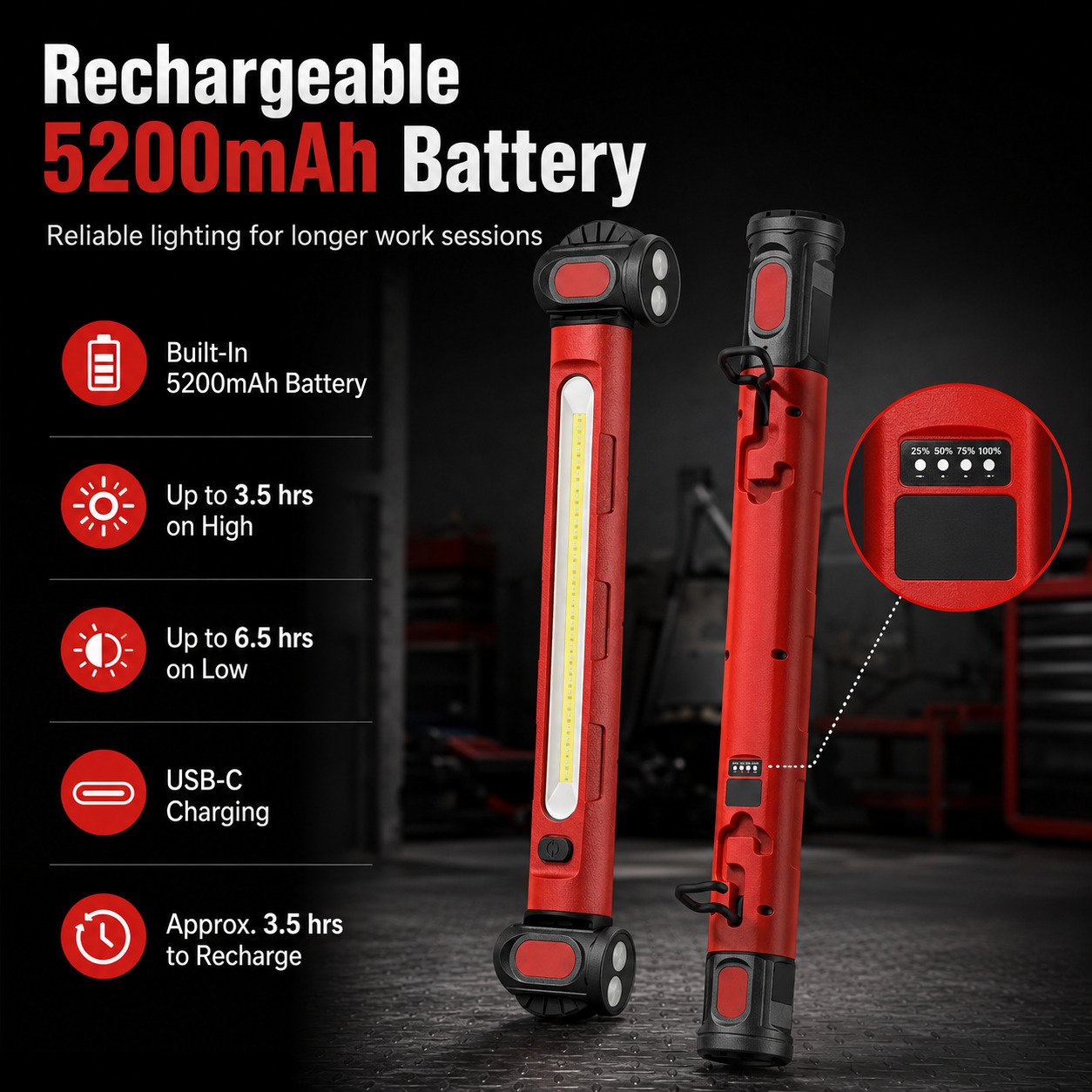 Father's Day Promotion SAVE 49% & FREE SHIPPING🔥3000LM Rechargeable Magnetic LED Work Light Bar
