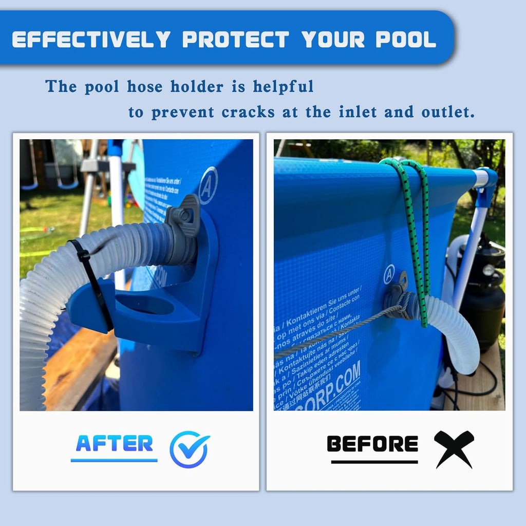 💧 2 Pack Upgraded Patented Pool Hose Holder for Above Ground Intex & Bestway Pipes