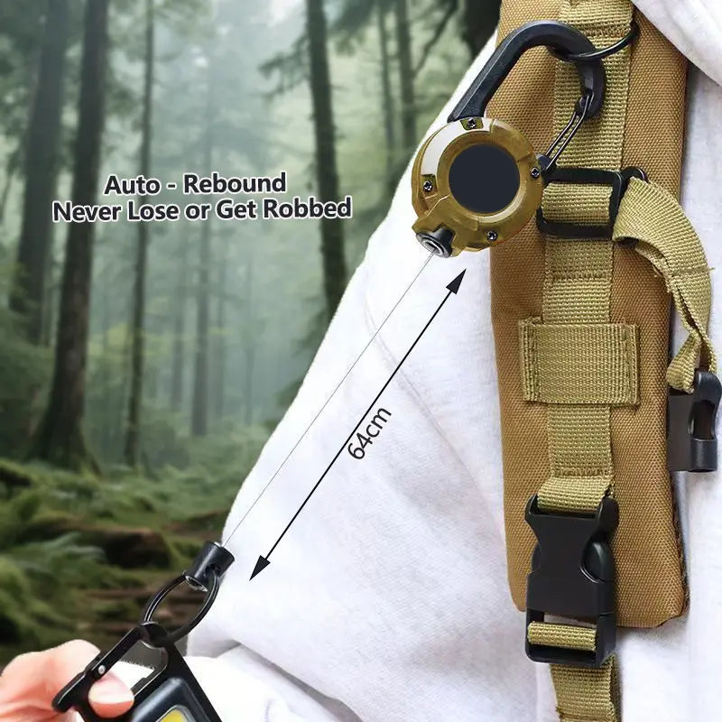 ⚡ Heavy‑Duty Retractable Keychain – Strong Retractable Key Holder with Steel Cable, Belt Clip, and 360° Swivel
