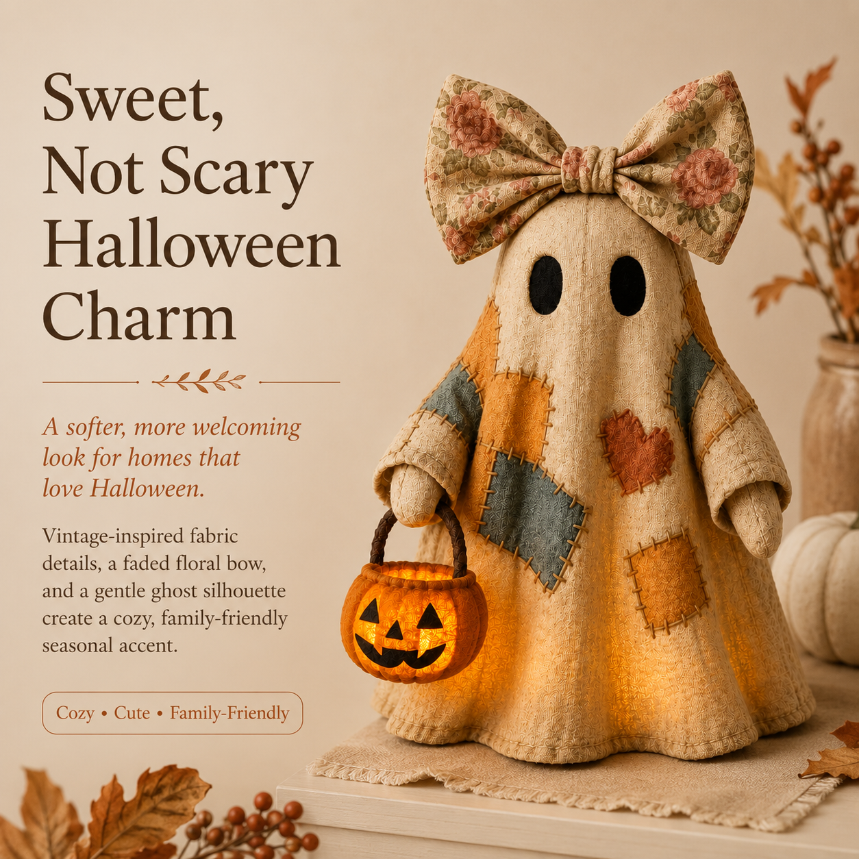 👻🎃Vintage Ghost & Pumpkin Lantern Set – Halloween Decor, LED Warm Glow