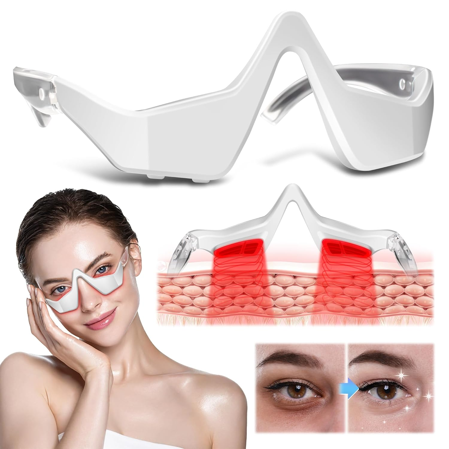 🖐️Eye Massager With Red Light For Under Eye Swelling And Fine Lines