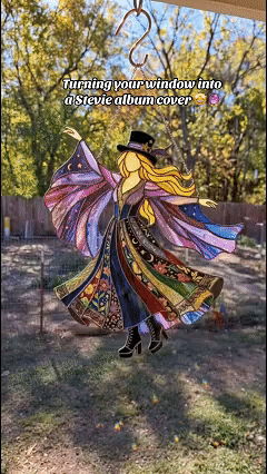 💥 LAST DAY 57% OFF - 💃 Rock Goddess Stevie 🤘 Handmade Stained Glass Spinning Suncatcher