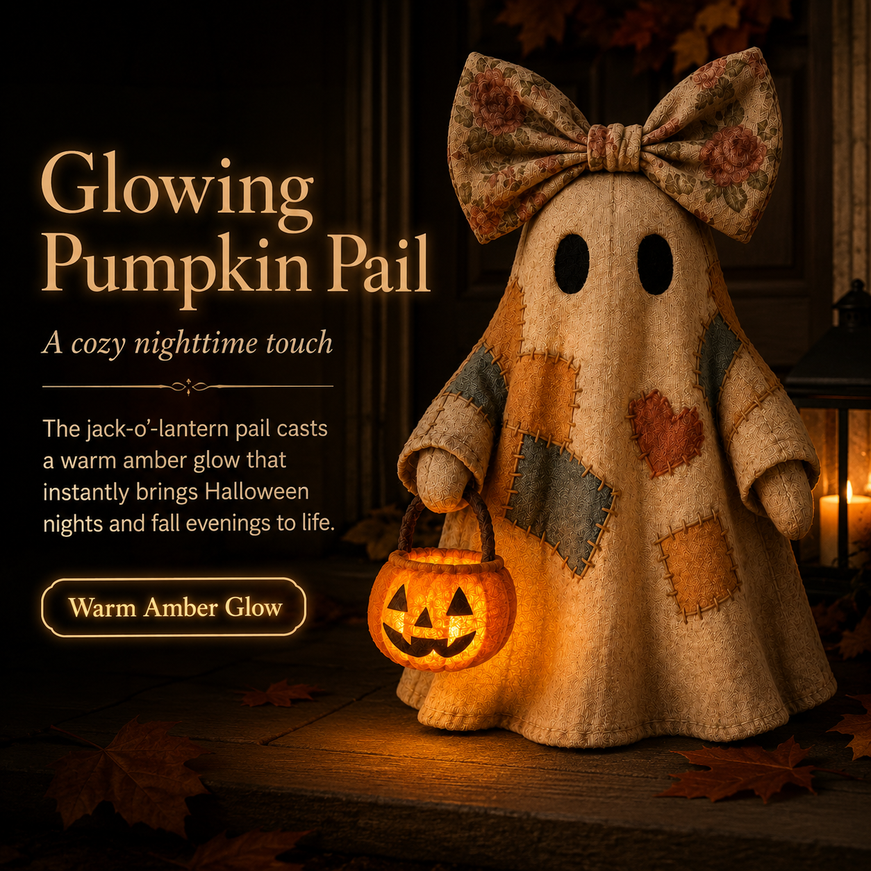 👻🎃Vintage Ghost & Pumpkin Lantern Set – Halloween Decor, LED Warm Glow