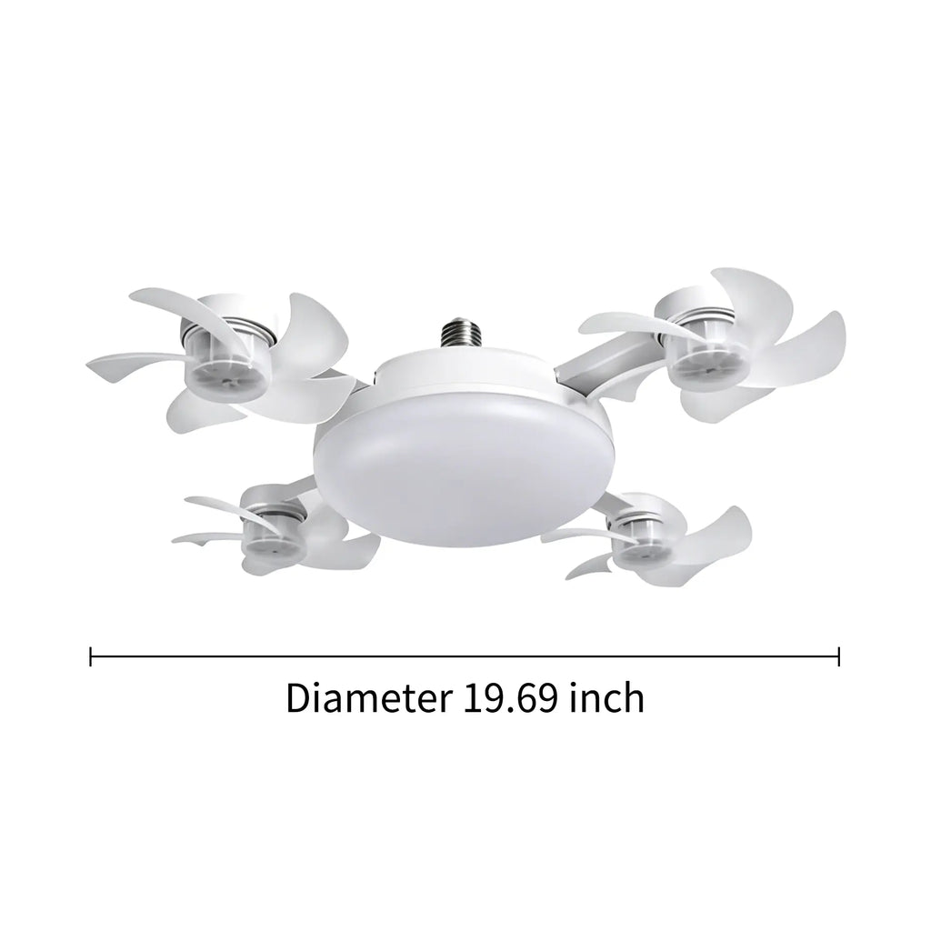2026 New E27 Socket Ceiling Fan Light - 2-in-1 Silent LED Fan with Remote Control, Energy-Saving Cooling & Lighting Combo for Home Bedroom
