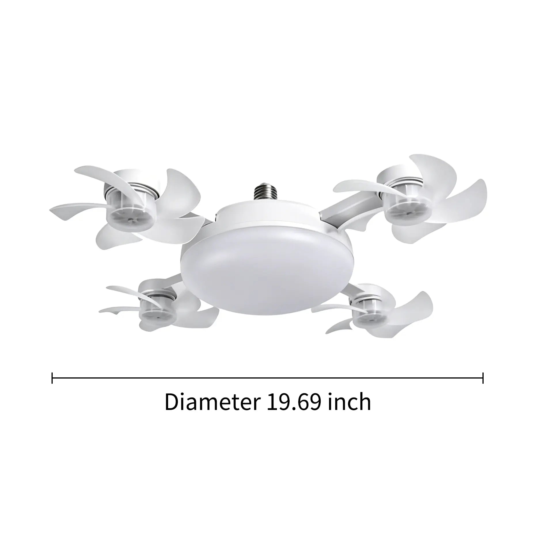 2026 New E27 Socket Ceiling Fan Light - 2-in-1 Silent LED Fan with Remote Control, Energy-Saving Cooling & Lighting Combo for Home Bedroom