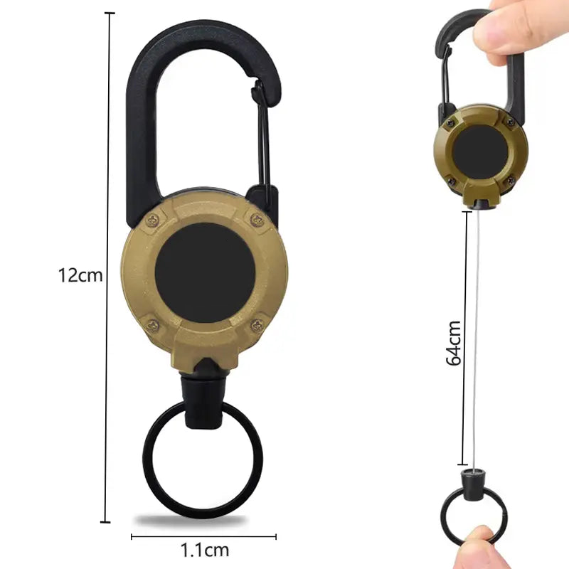 ⚡ Heavy‑Duty Retractable Keychain – Strong Retractable Key Holder with Steel Cable, Belt Clip, and 360° Swivel