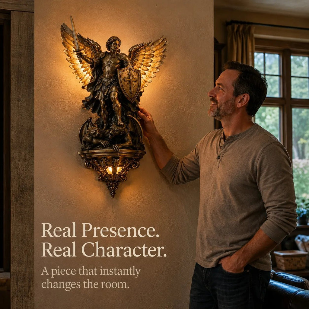 🔥LAST DAY 50% OFF⏰-St. Michael Guardian Angel Wall Light🕊️