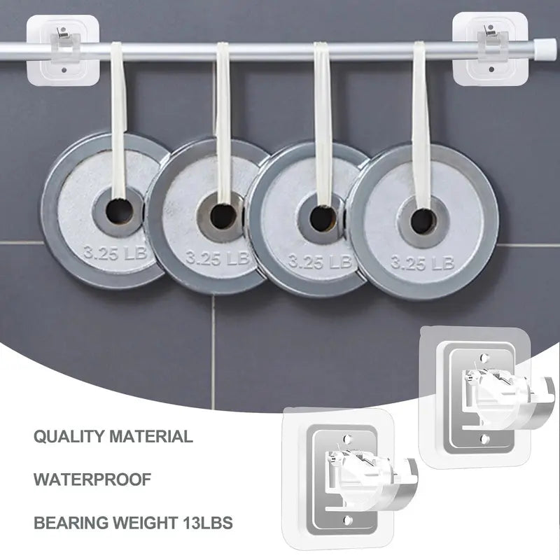 A set of 8PCS Curtain Rod Brackets with Clips
