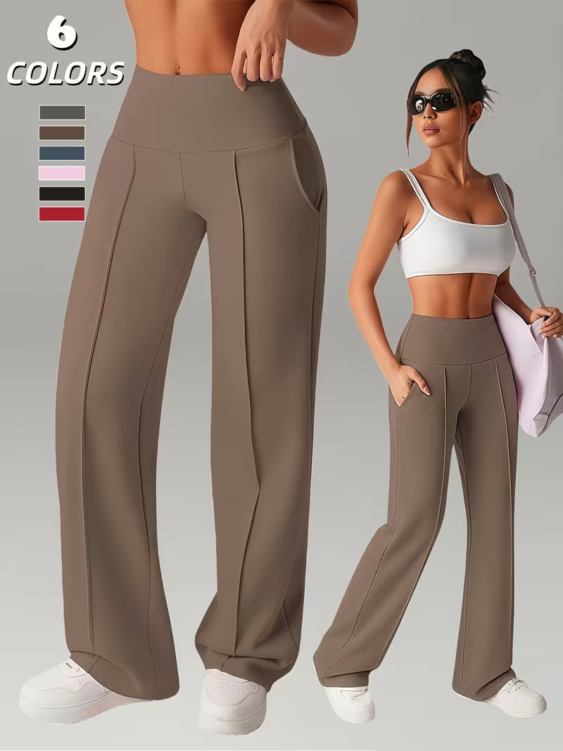 👖 Valeria Pants – High-Waisted, Office & Gym, Stretch, Flattering Fit