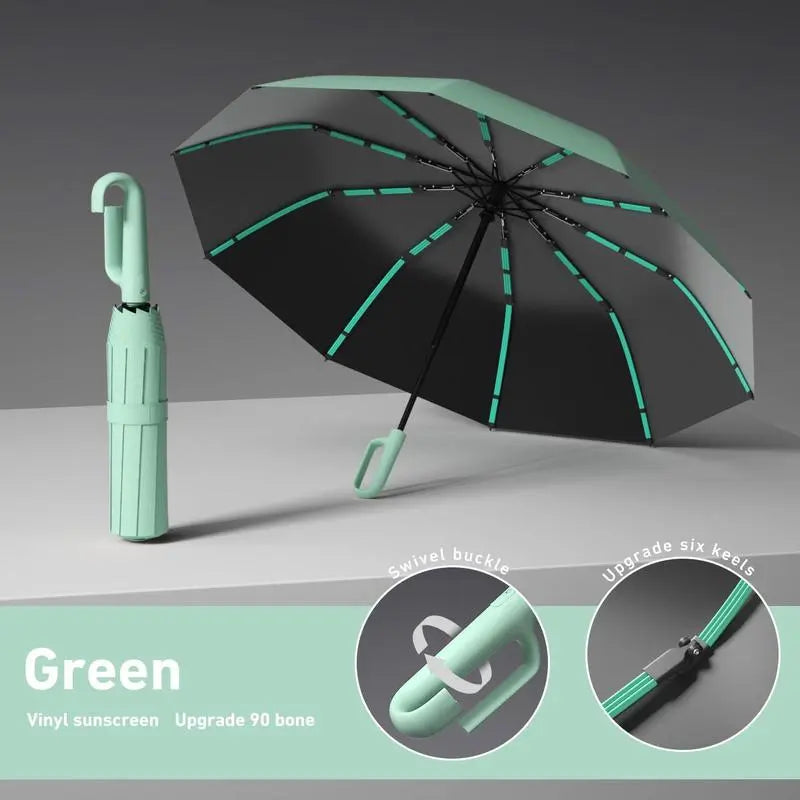 ☔Portable Automatic Folding Umbrella-Windproof Waterproof with Loop Buckle