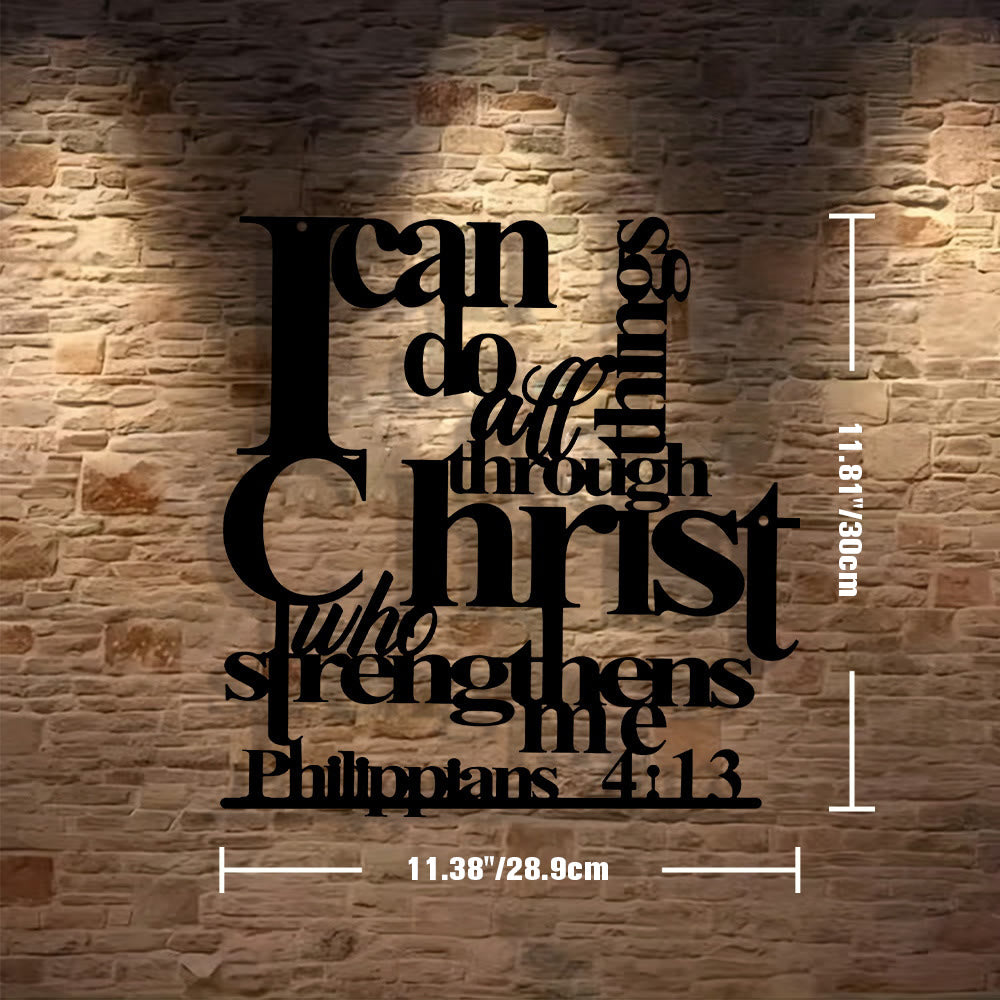 🔥Last Day 55% OFF ✝️Christianartworkshop Philippians 4:13 I Can Do All Things Metal Wall Decor: Christ’s Strength for Your Walls