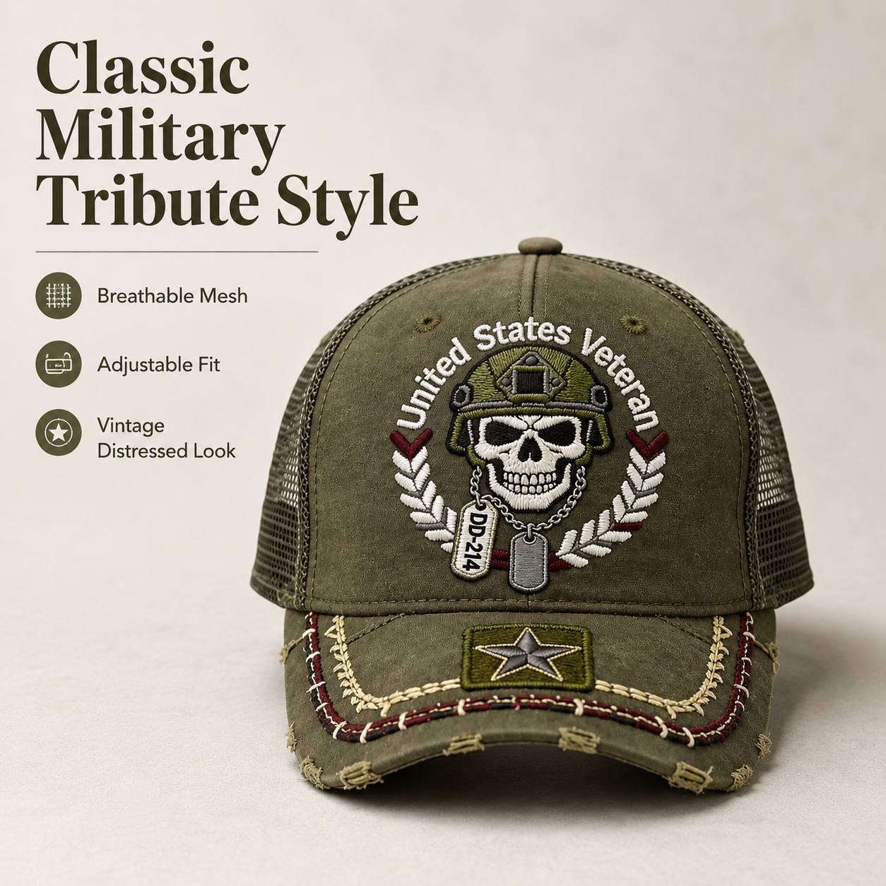 Last Day 49% OFF🔥DD-214 United States Veteran Cap – Embroidered Edition