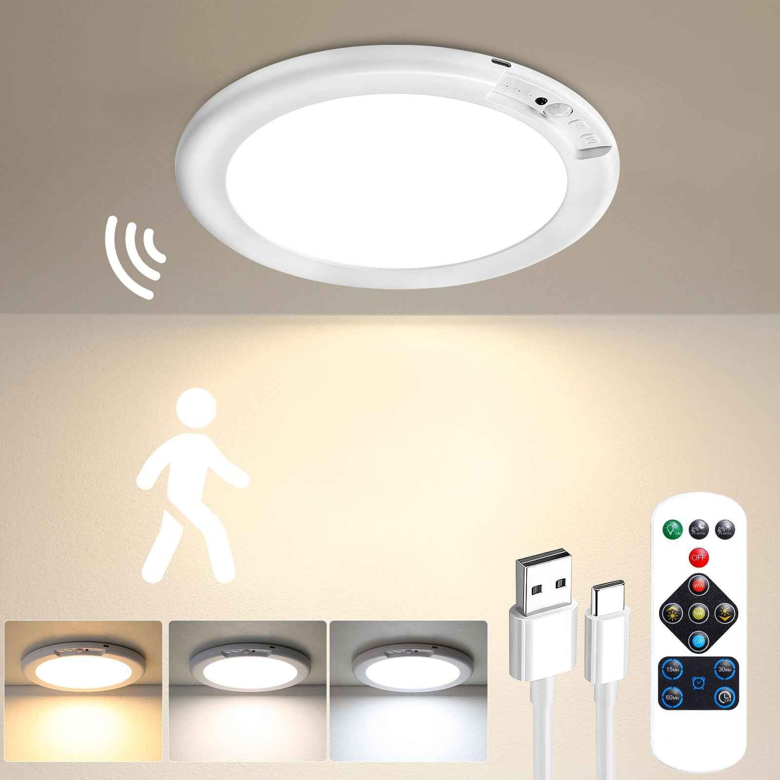 Father's Day Special: Motion Sensor Ceiling Light: 30-Second Install. 60-Day Battery. No Electrician.