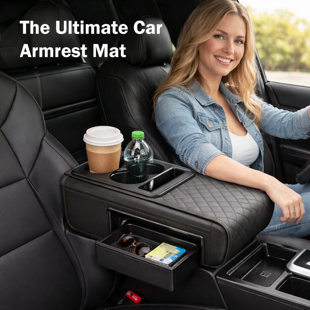 Multifunctional PU Leather Car Armrest Box Mat🚗