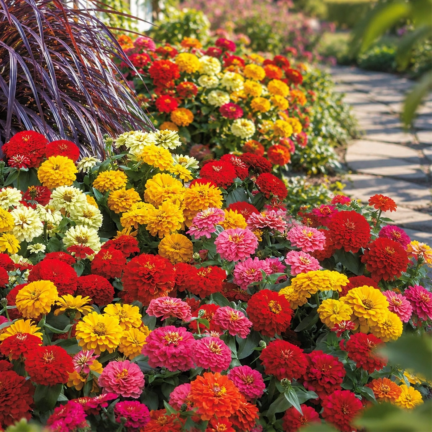 100-Day Bloom Mixed Zinnia Seeds – Easy-Grow Colorful Flowers for Sunny Gardens