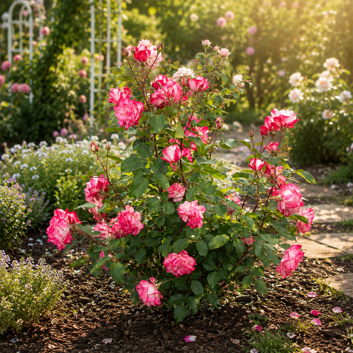Romantic Pink Rose Seeds – Elegant Two-Tone Blooms for Home Gardens