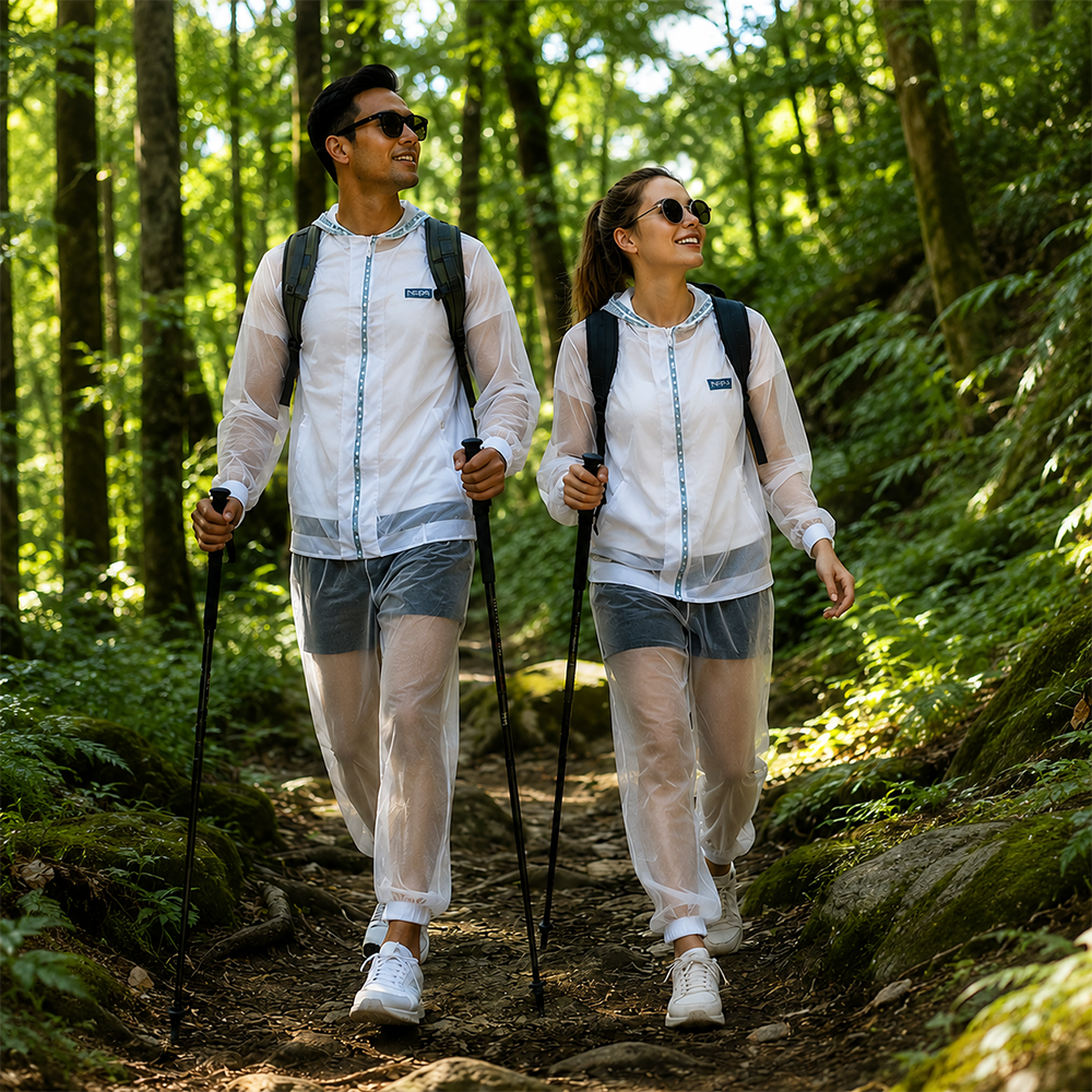 White Mesh Insect Protection Jacket | Lightweight Bug Barrier Outdoor Hoodie+Pant