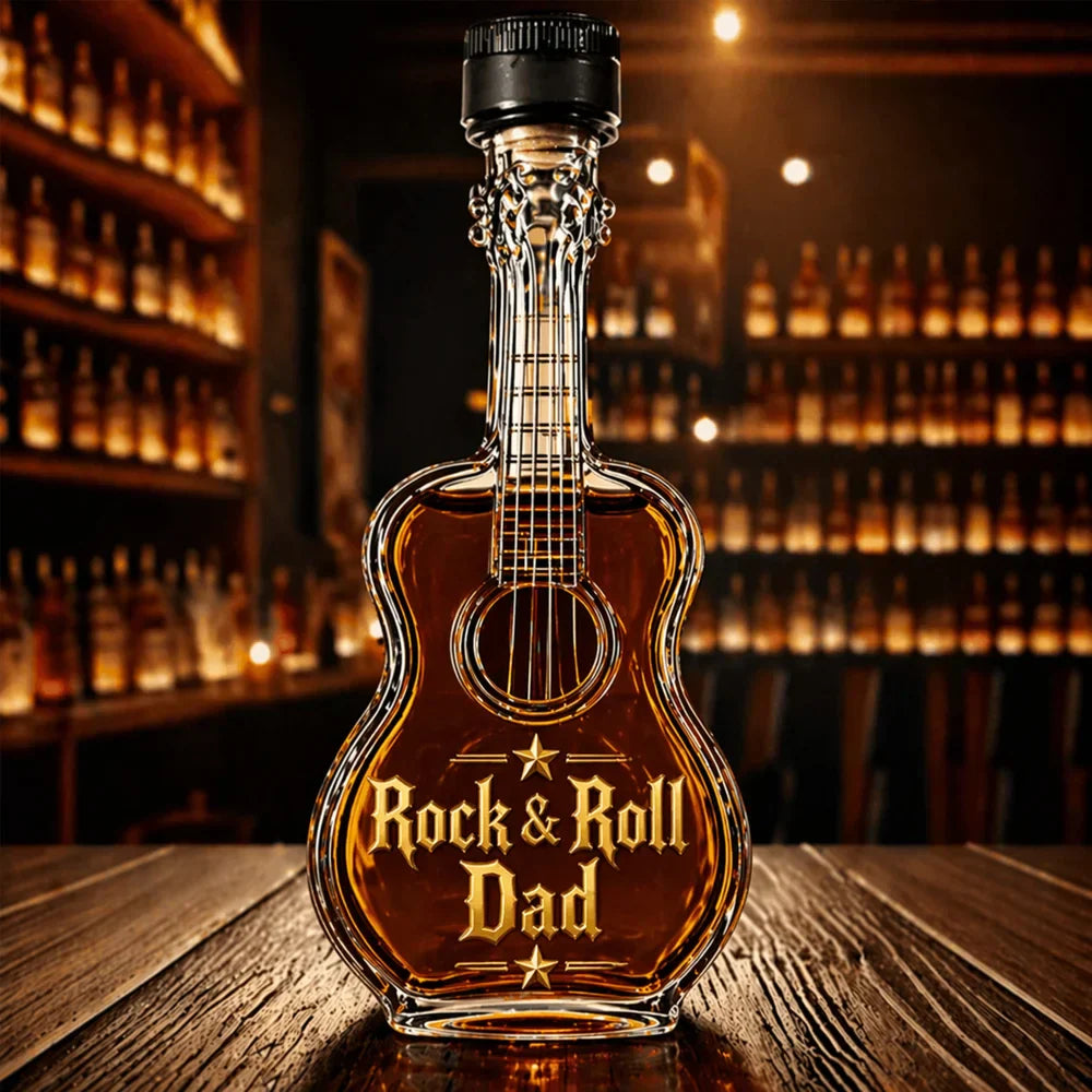 🎸🥃 Rock Style Guitar-Shaped Wine Bottle Decanter – Luxury Liquor Display for Music Lovers 🔥✨
