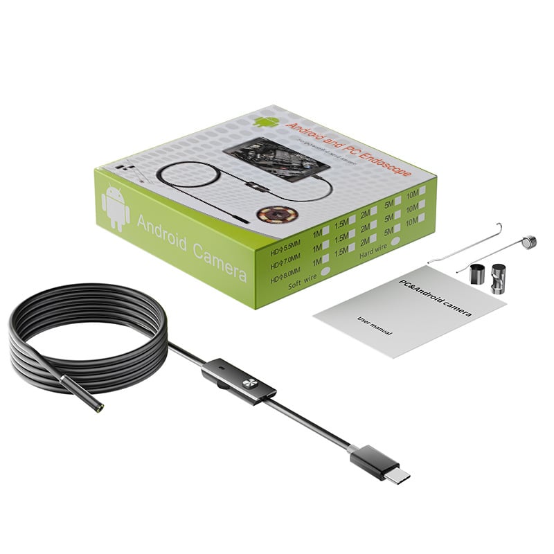Flexible Type-C Inspection Camera With LED Light