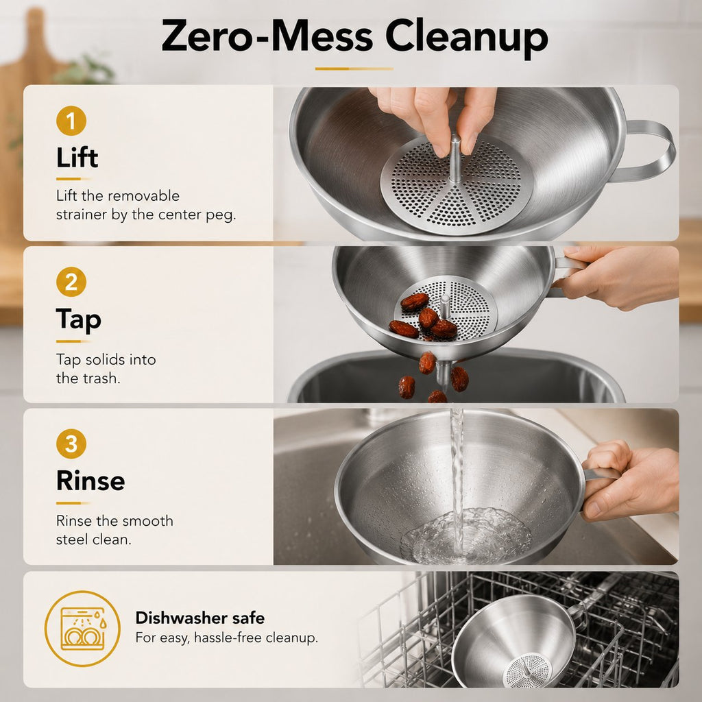 🍳 Heavy-Duty Thickened Stainless Steel Kitchen Funnel with 304 Strainer
