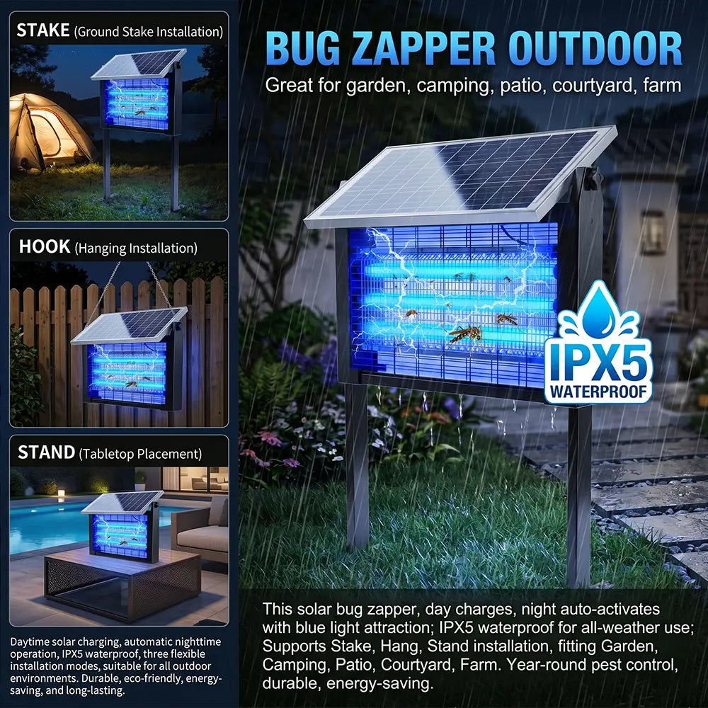 🦟Solar Mosquito Zapper – Eco-Friendly &amp; High-Efficient