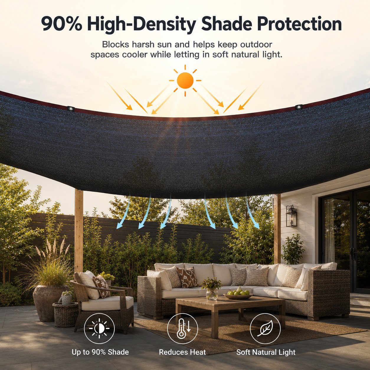 Outdoor UV-Resistant Privacy Shade Cloth