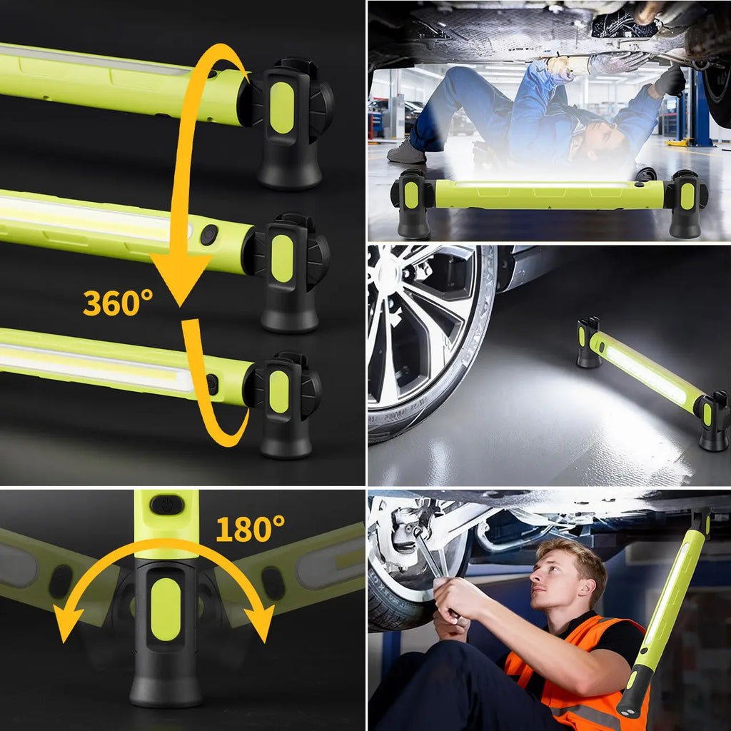 [Father's Day Gift] 5200mAh LED magnetic rechargeable light strip, 3000 lumens, with hook, ideal for mechanics, auto repair, and garage use.