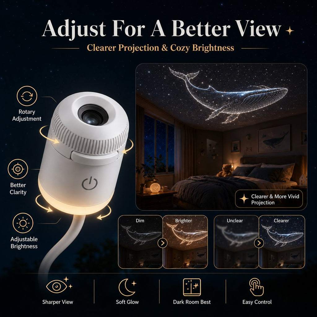 🐋 Dreamy Whale Ocean Sky Projector