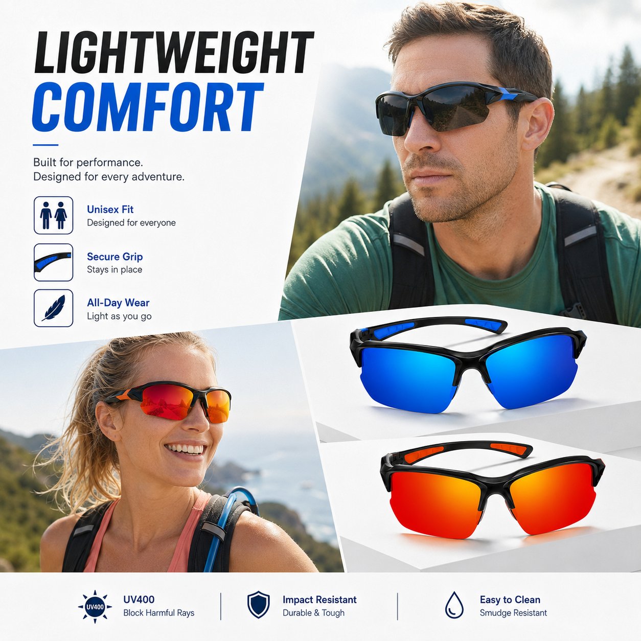 🔥LAST DAY 49% OFF - Polarized UV400 Sports Sunglasses – Unisex Outdoor & Driving Eyewear