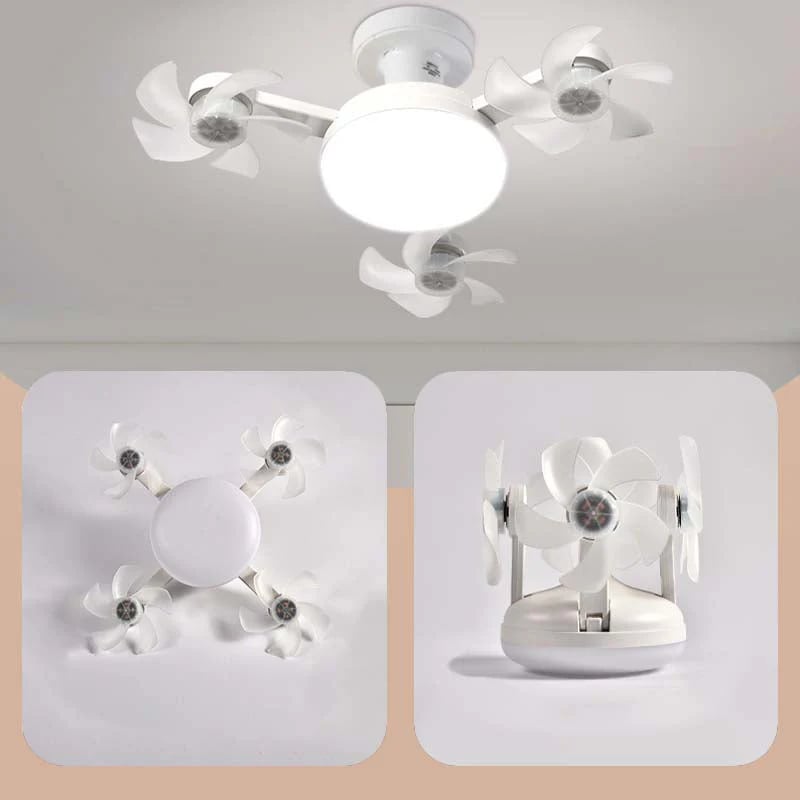 2026 New E27 Socket Ceiling Fan Light - 2-in-1 Silent LED Fan with Remote Control