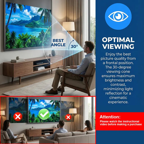 120 Inch Projector Screen, 4K Metal Lightproof Foldable Portable Movie Screen 16:9 for Home Theater Party Office Classroom Outdoor Indoor, Easy Installation with Velcro HD Projector Screen