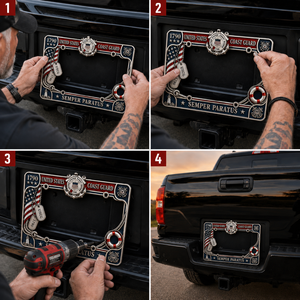 🔥 Last Day 49% OFF - U.S. Coast Guard “Semper Paratus” License Plate Frame ⚓