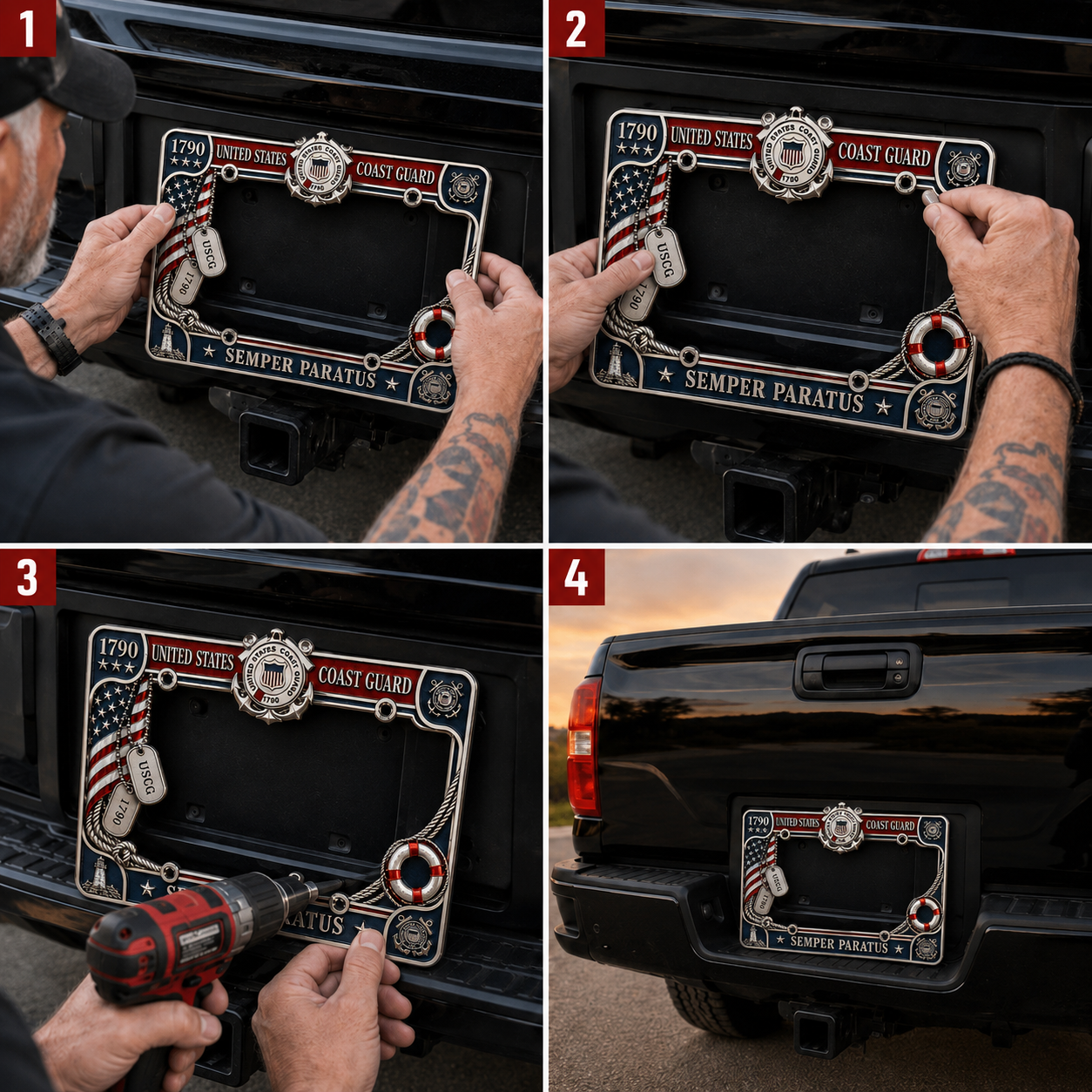 🔥 Last Day 49% OFF - U.S. Coast Guard “Semper Paratus” License Plate Frame ⚓