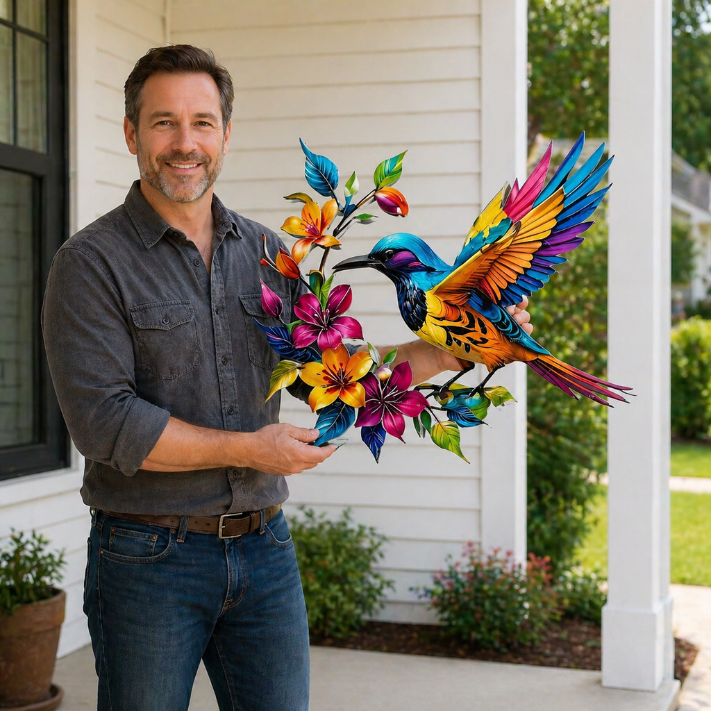 🔥2026 Hot Sale - 🐦Hummingbird Bloom Metal Wall Art