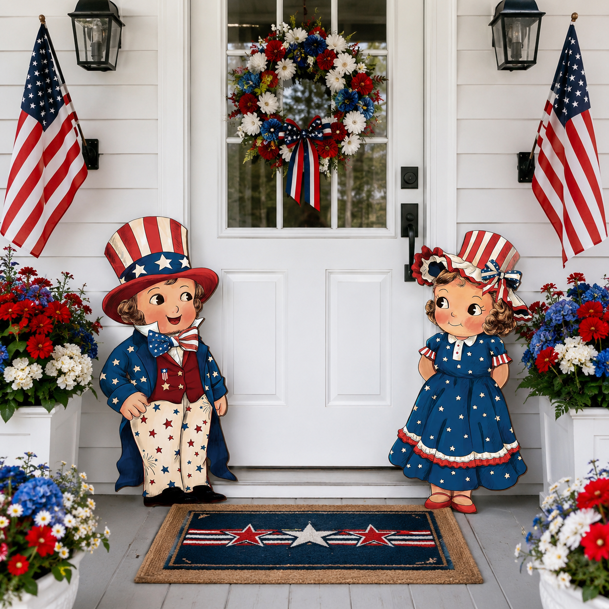 Patriotic Wooden Hanging Door Signs