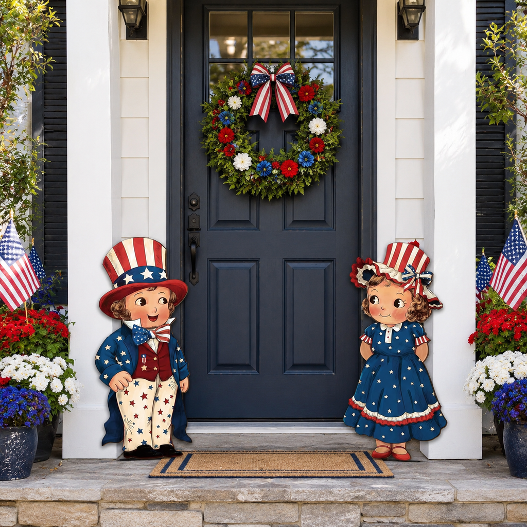 Patriotic Wooden Hanging Door Signs