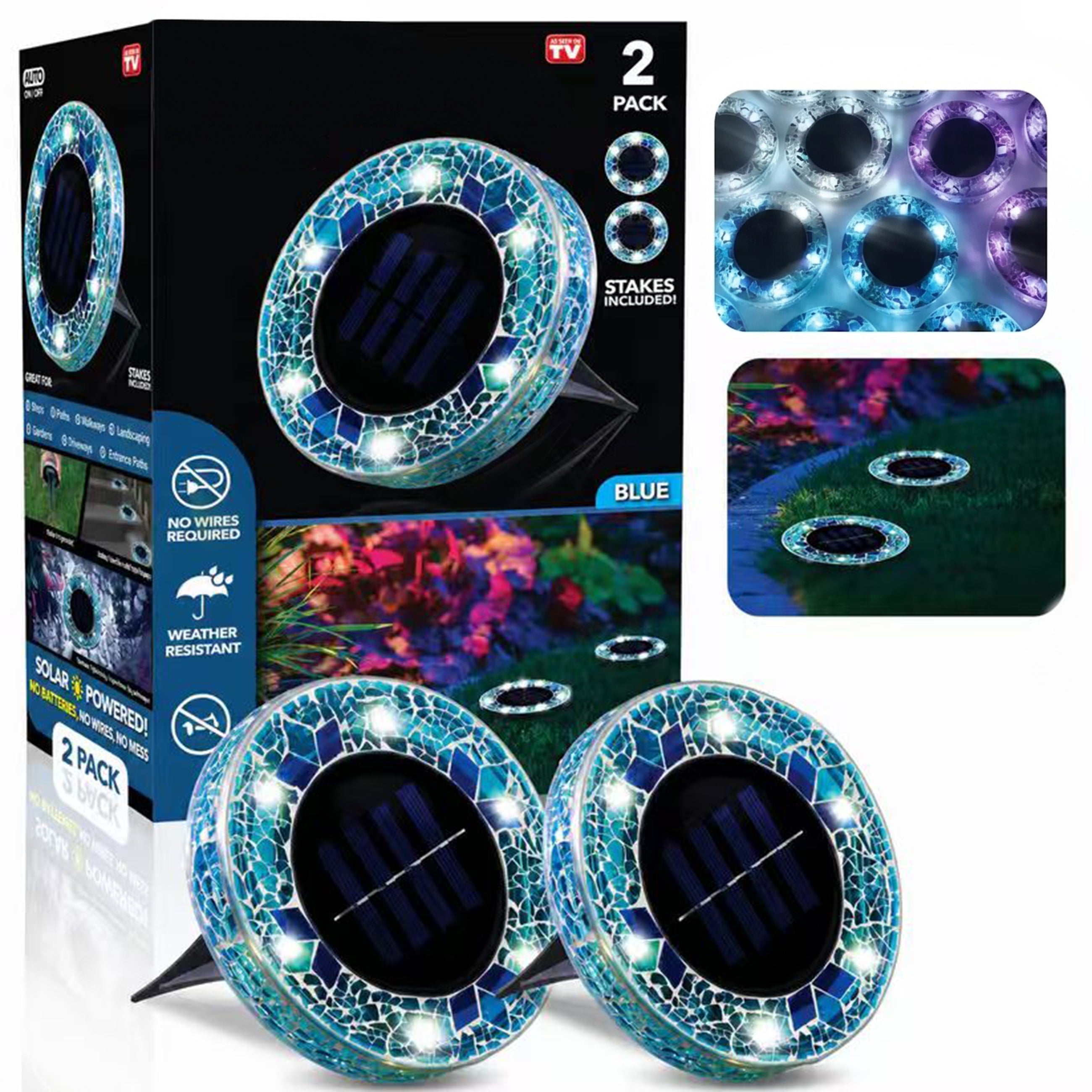 🛋️Solar Mosaic Lights – Waterproof LED Pathway Lights with Auto On/Off