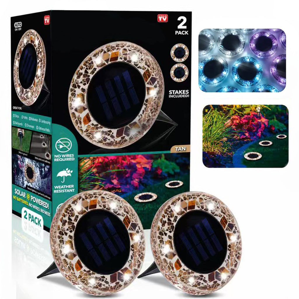 🛋️Solar Mosaic Lights – Waterproof LED Pathway Lights with Auto On/Off