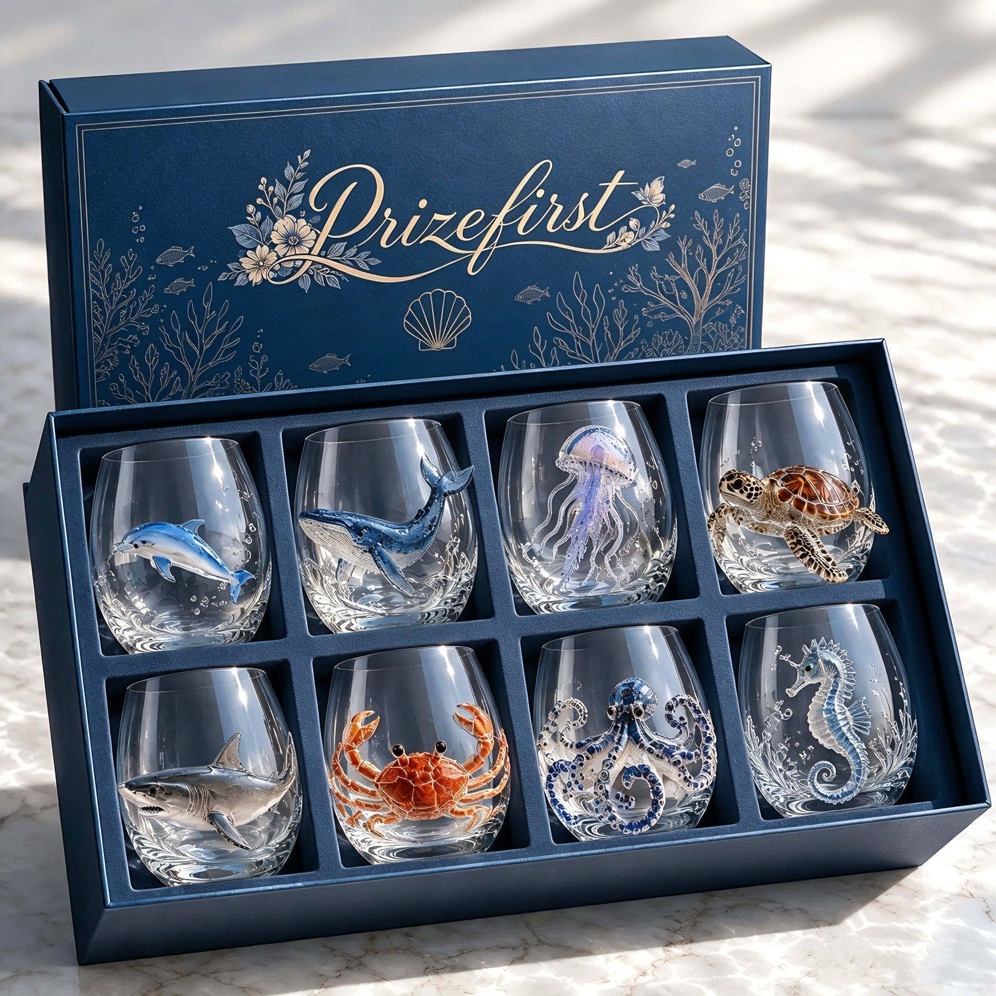 🌊Artisanal Blue Ringed Octopus Glassware