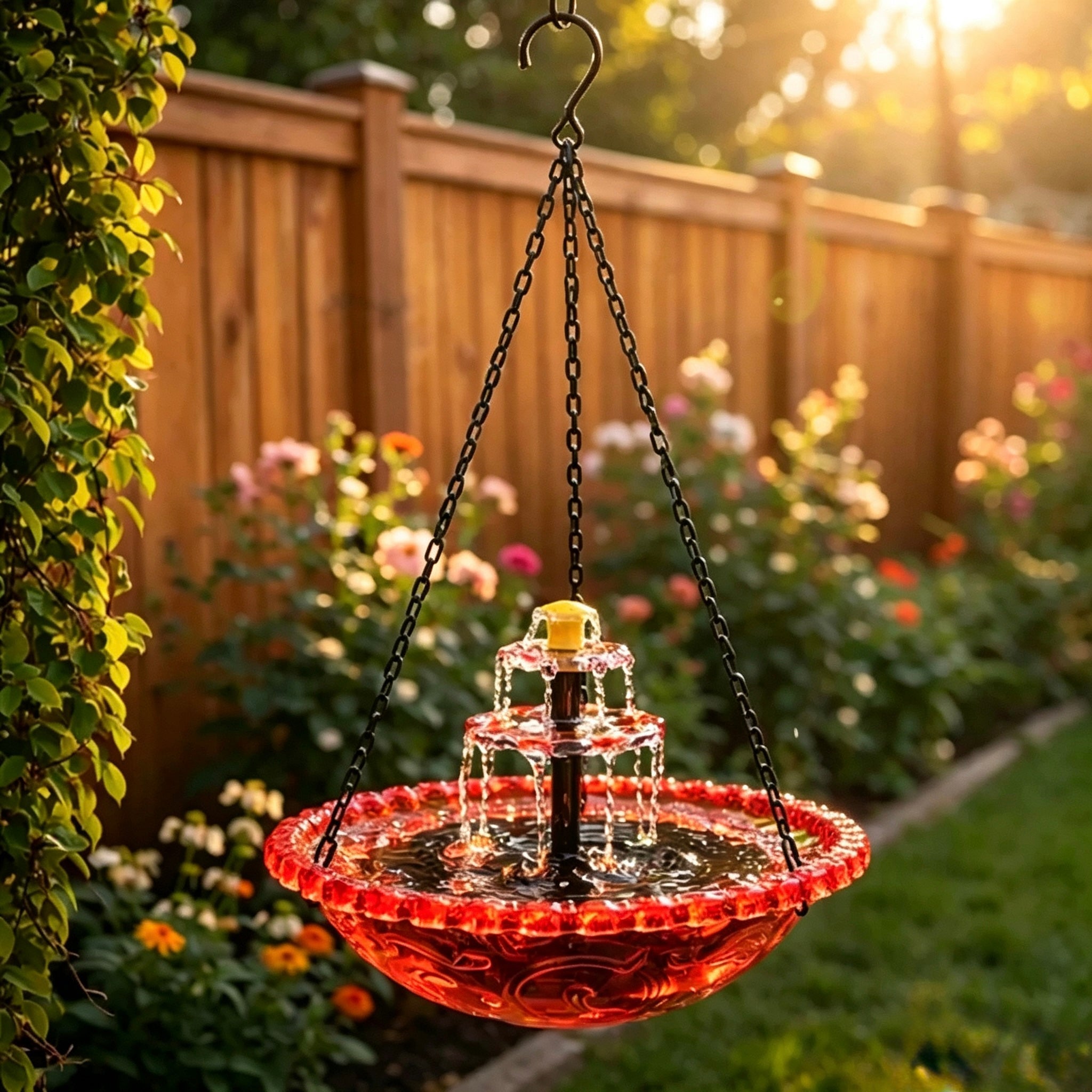 🔥🔥49% Off--Solar Cascade Hanging Bird Bath Fountain🎁Buy 2 Free Shipping