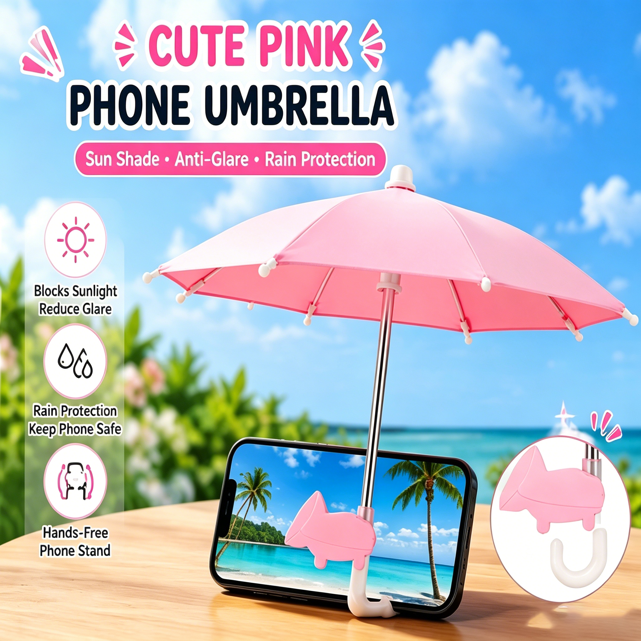 🔥50% OFF🐷 ☂️Cute Piggy Phone Umbrella