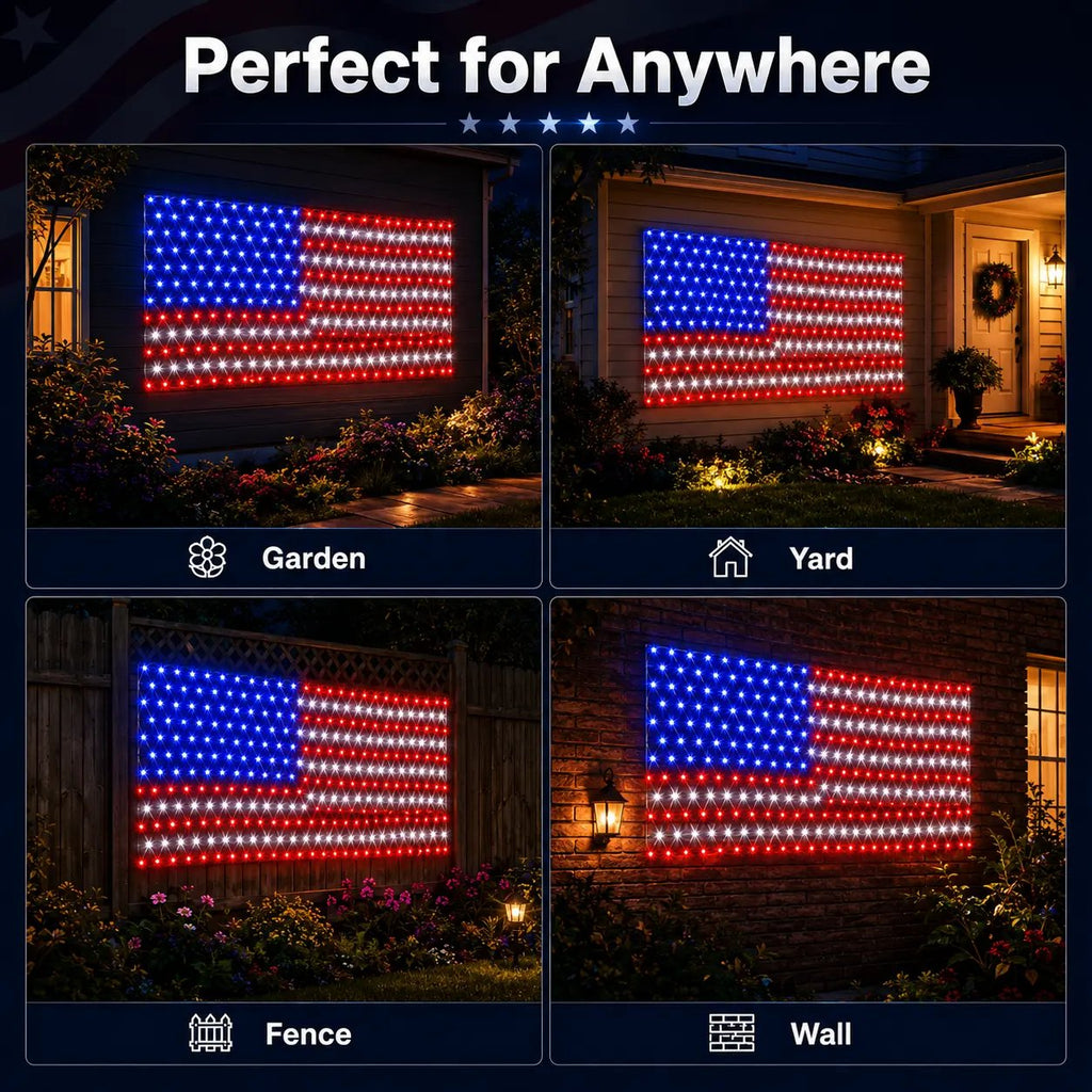 🔥Last Day: 49% OFF-Solar American Flag Net Lights