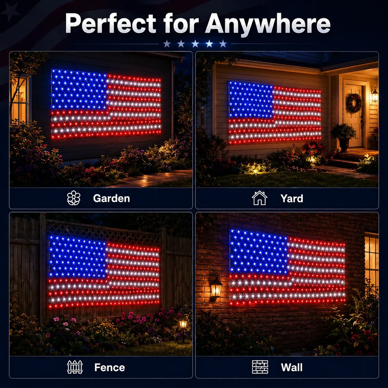 🔥Last Day: 49% OFF-Solar American Flag Net Lights
