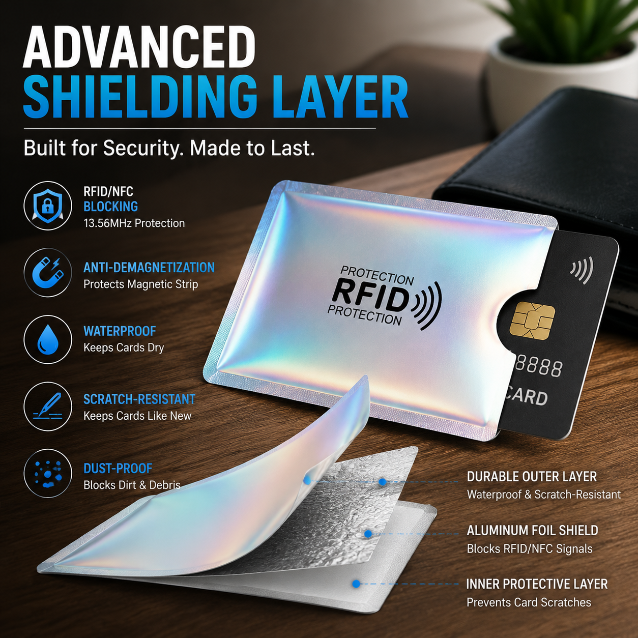 8 Counts RFID Blocking Sleeves Set