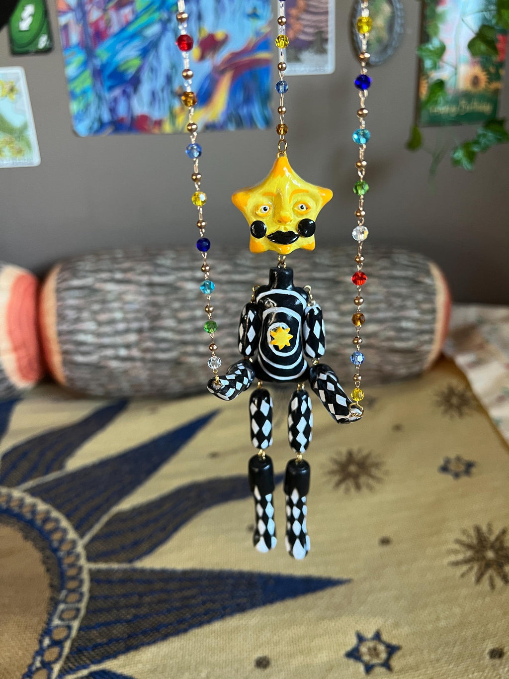 Custom Star Marionette – Handmade Ceramic Movable Puppet Art