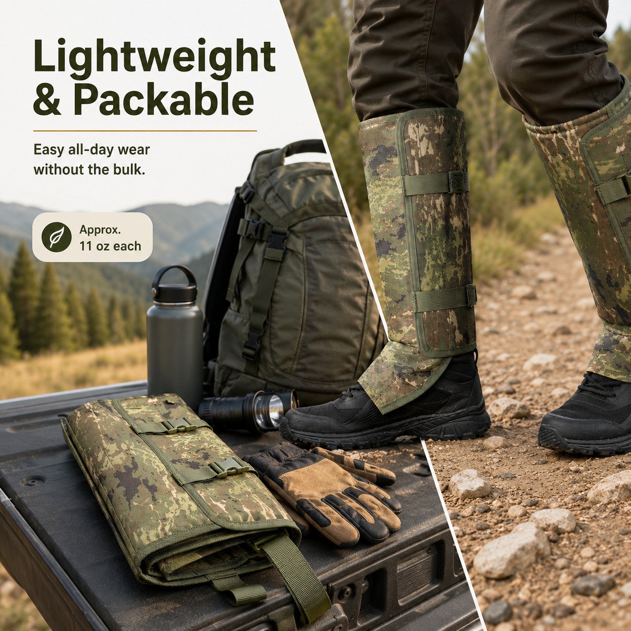 🐍🛡 Reinforced Lower Leg Protection Gaiters – 1000D Outdoor Leg Guards for Hiking & Hunting ⛰️