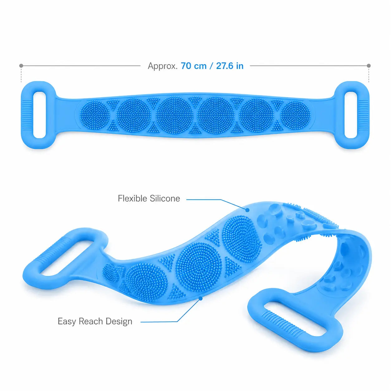 Silicone Bath Brush Double-Sided Exfoliating Back Scrubber