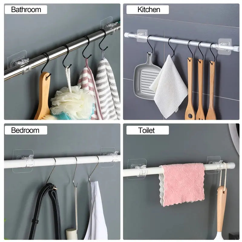 A set of 8PCS Curtain Rod Brackets with Clips